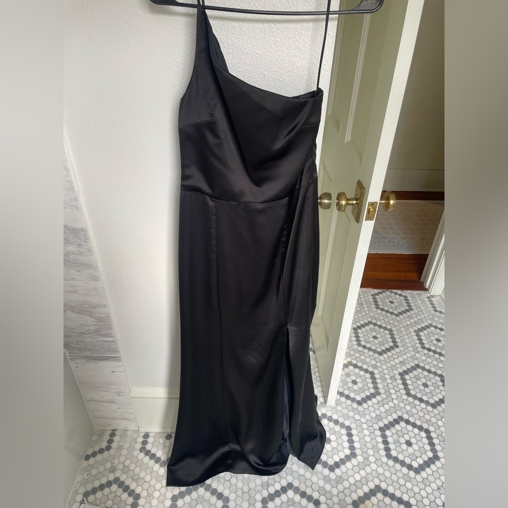 Amsale one shoulder bridesmaid dress